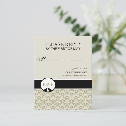 Lovebirds RSVP-Karten oder Antwortkarten RSVP Karte (Stehend Vorderseite)
