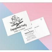 Lovebirds Schwarz-weiße Hochzeitspartnerschaft Einladungspostkarte