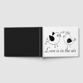 Lovebirds Schwarz-weißes Hochzeitsheiz-Brautparty Gästebuch (Voll)