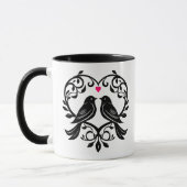 Lovebirds Silhouette - Individuelles Design Tasse (Links)