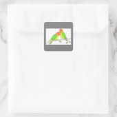 Lovebirds-Sticker Quadratischer Aufkleber (Tasche)