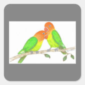 Lovebirds-Sticker Quadratischer Aufkleber (Vorderseite)
