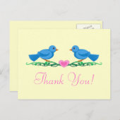 Lovebirds Thankyou Note Postkarten (Vorne/Hinten)