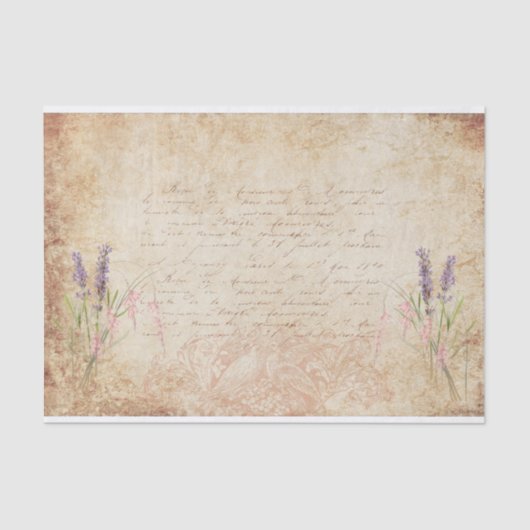 Lovebirds u. Blumen Seidenpapier (Vorderseite)