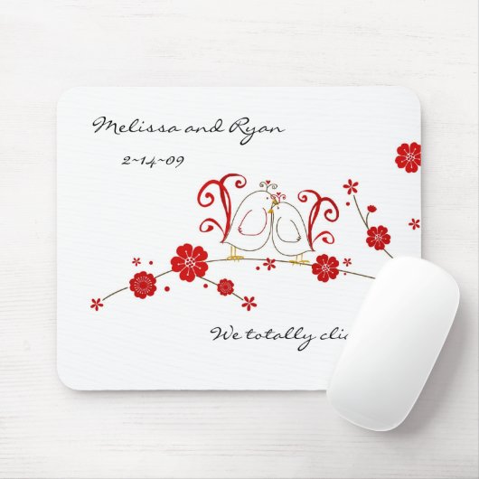 Lovebirds und Kirschblüten Mousepad (Mit Mouse)