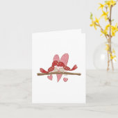 Lovebirds Valentine Grußkarte Karte (Gelbe Blume)