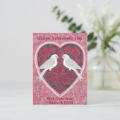 Lovebirds Valentine Postkarte (Stehend Vorderseite)