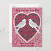 Lovebirds Valentine Postkarte (Vorne/Hinten)