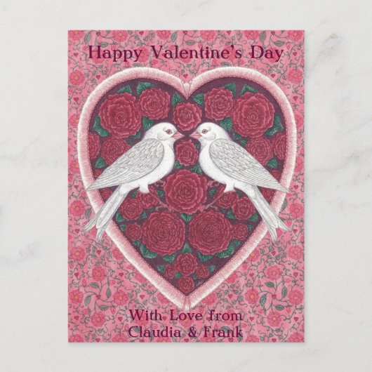 Lovebirds Valentine Postkarte (Vorderseite)