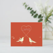 Lovebirds Valentinstag Card Feiertagspostkarte (Stehend Vorderseite)