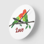 Lovebirds Wall Clock Runde Wanduhr (Winkel)