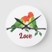Lovebirds Wall Clock Runde Wanduhr (Vorderseite)