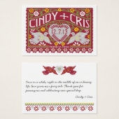 Lovebirds Wedding Banners bevorzugen Karte Englisc (Vorne & Hinten)