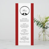 Lovebirds Wedding Reception Menu Cards Einladung (Stehend Vorderseite)
