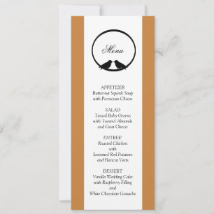 Lovebirds Wedding Reception Menu Cards Einladung