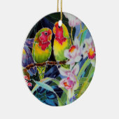 Lovebirds Weihnachtsbaum Keramikornament (Rechts)