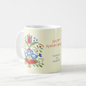 Lovebirts und Blüten Kaffeetasse (Vorderseite Links)