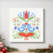 Lovebirts und Blüten Leinwanddruck