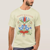 Lovebirts und Blüten T-Shirt (Vorderseite)
