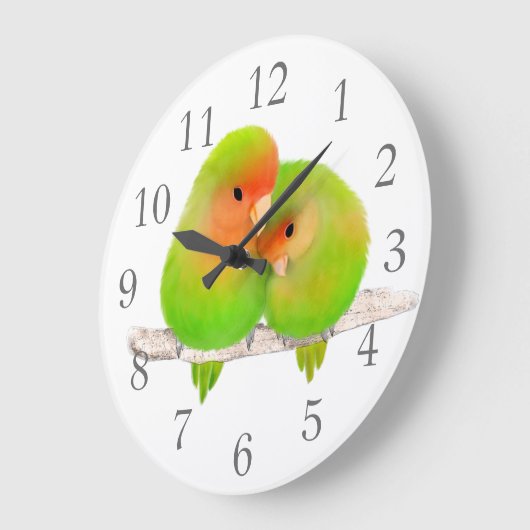 Lovebirts Wall-Uhr Große Wanduhr (Winkel)