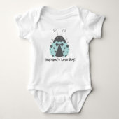 Lovebug aquamarin baby strampler (Vorderseite)