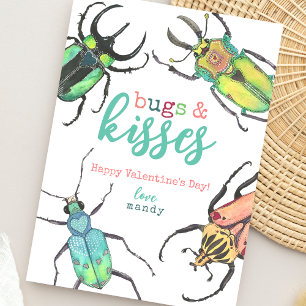 Lovebug Bugs and Kisses Watercolor Valentinstag Feiertagskarte