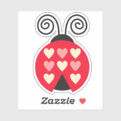 Lovebug Hearts Ladybug Die Sticker Decal ausschnei (Blatt)