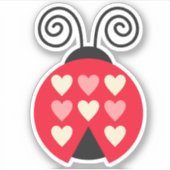 Lovebug Hearts Ladybug Die Sticker Decal ausschnei (Vorderseite)