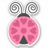 Lovebug Hearts Ladybug Die Sticker Decal ausschnei (Vorderseite)
