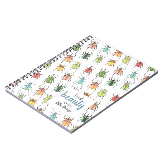 Lovebug Käfer Muster mit Zitat Notizblock (Linke Seite)