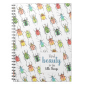 Lovebug Käfer Muster mit Zitat Notizblock (Vorderseite)