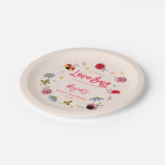 Lovebug Summer Baby Dusche Pappteller (Schrägansicht)