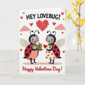 Lovebug Valentines Day Card Karte (Gelbe Blume)
