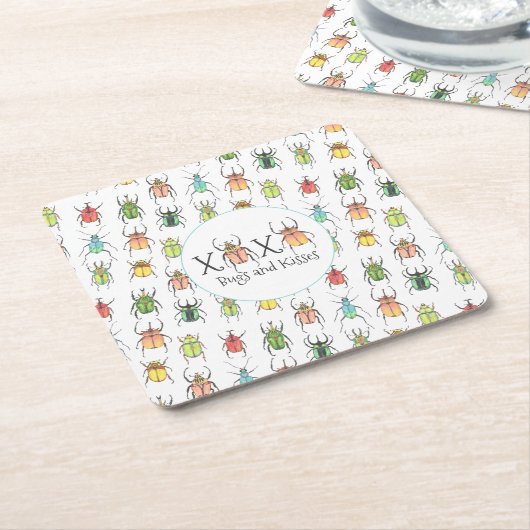 Lovebugs Rechteckiger Pappuntersetzer (angewinkelt)