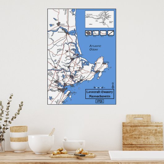 Lovecraft Country Map Poster (Küche)