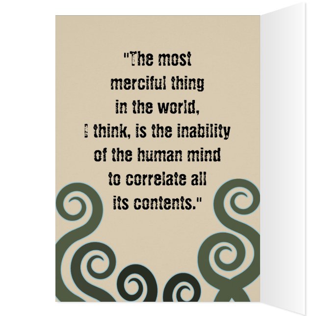 Lovecraft Gruß-Karte, Lovecraft Porträt (Innen (Links))