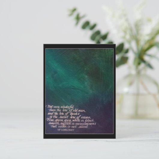 Lovecraft Lore of Ocean Painting Calligraphy Postkarte (Stehend Vorderseite)