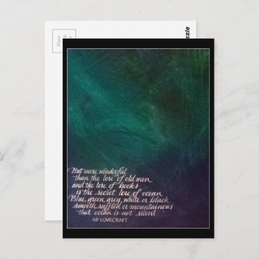 Lovecraft Lore of Ocean Painting Calligraphy Postkarte (Vorne/Hinten)