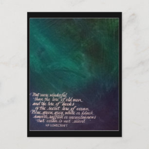 Lovecraft Lore of Ocean Painting Calligraphy Postkarte