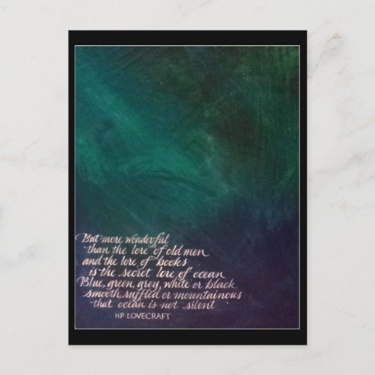 Lovecraft Lore of Ocean Painting Calligraphy Postkarte (Vorderseite)