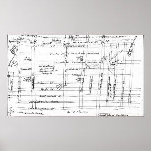 Lovecraft Sketch von Arkham Poster