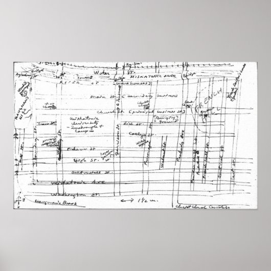 Lovecraft Sketch von Arkham Poster (Vorne)