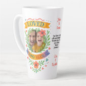 Loved Beyond Measure - Custom Photo & Text Floral Milchtasse (Linke Ecke)