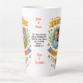 Loved Beyond Measure - Custom Photo & Text Floral Milchtasse (Vorderseite)
