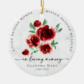 Loved Beyond Words Roses in Loving Memory Keramik Ornament (Vorne)
