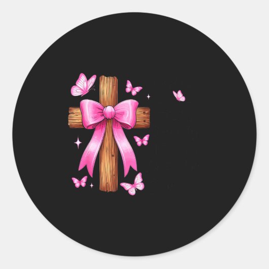 Loved By God Chosen By Jesus Baptized 2025 Coquett Runder Aufkleber (Vorderseite)