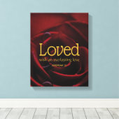 LOVED Christlich Valentine's Rote Rose Leinwanddruck (Insitu (Holzboden))
