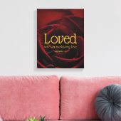 LOVED Christlich Valentine's Rote Rose Leinwanddruck (Insitu (Wohnzimmer))