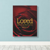 LOVED Christlich Valentine's Rote Rose Leinwanddruck (Insitu (Holzboden))