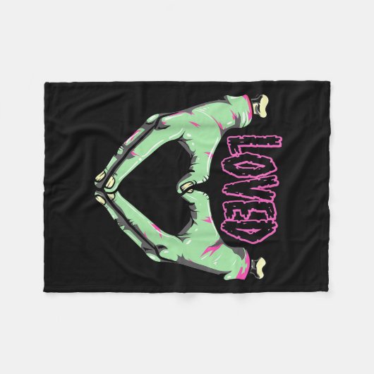 Loved Creepy Monster Hands Heart Pastel Goth Valen Fleecedecke (Vorderseite (Horizontal))